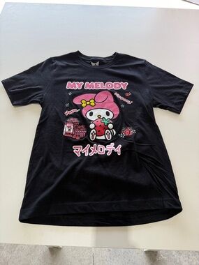 Kuromi My Melody Kids Graphic Tee - Black with Pink Accents S.